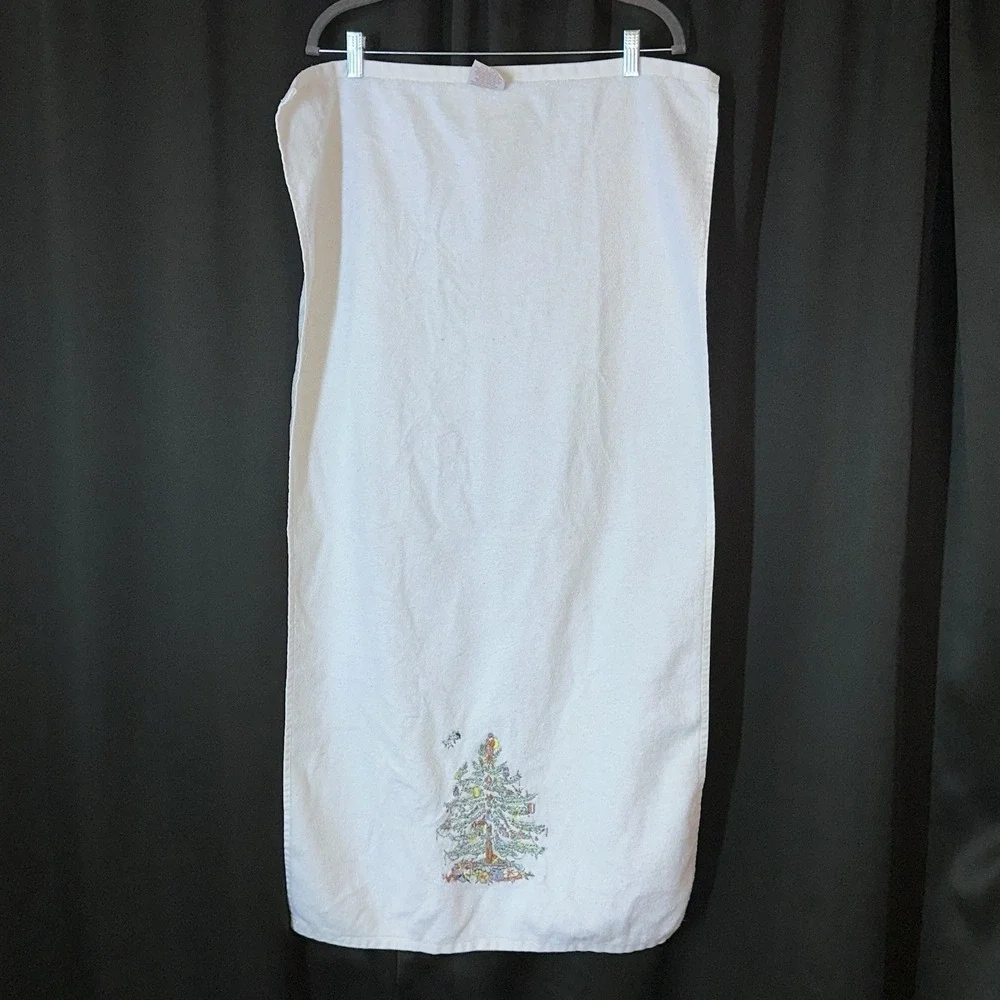 Vintage Cannon Tea Hand Towel Christmas Santa Cardinals Winter Fringe 15x24